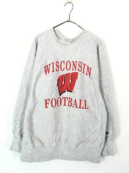 古着 90s Champion Reverse Weave 「WISCONSIN」 3段 カレッジ リバース スウェット XL 古着
