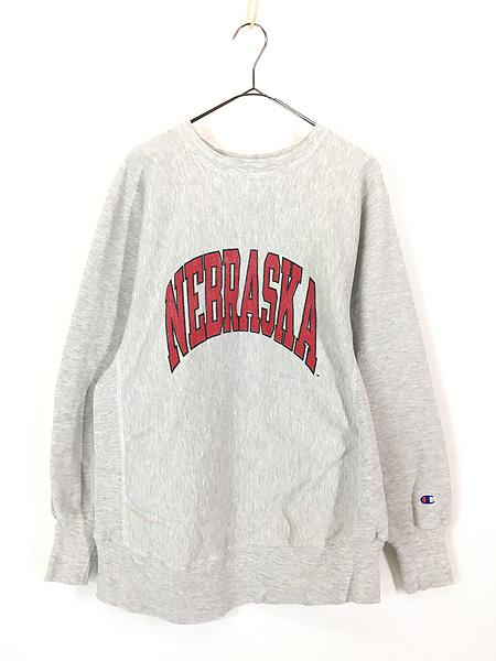 古着 90s Champion Reverse Weave 「NEBRASKA」 カレッジ リバース スウェット L 古着