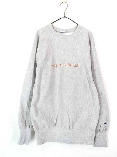 古着 90s USA製 Champion Reverse Weave 「Martha's Vineyard」 刺しゅう リバース スウェット XL 古着