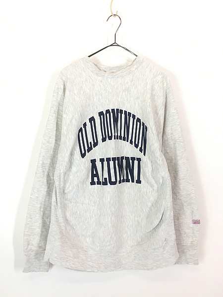 古着 90s USA製 MV Sport Pro Weave 「OLD DOMINION ALUMNI」 2段 カレッジ リバース タイプ スウェット トレーナー L 古着