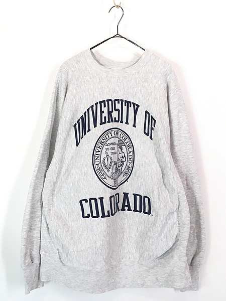 古着 90s USA製 RUGGED SWEATS 「UNIVERSITY OF COLORADO」 リバース タイプ スウェット トレーナー XXL 古着