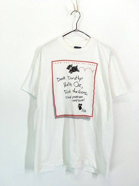 古着 90s USA製 The Wizard Of Oz オズの魔法使い TOTO トト メッセージ Tシャツ L 10,032円