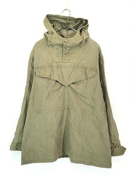 古着 60s ブルガリア軍 コットン キャンバス ハーフボタン プルオーバー スモック パーカー フーデッド ジャケット 170/100