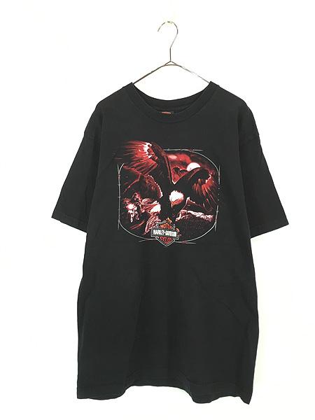 古着 00s USA製 HARLEY DAVIDSON シールド&バー イーグル バイカー グラフィック Tシャツ XL 古着の通販は 7,150円