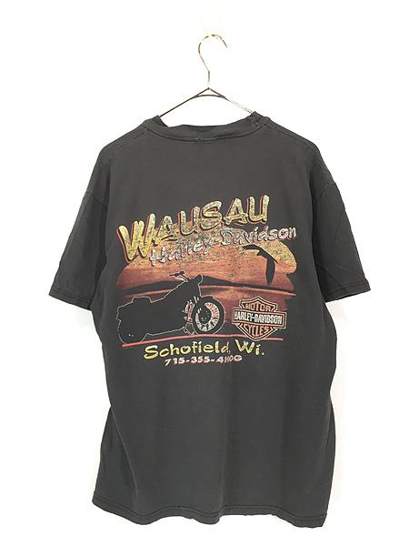 古着 90s HARLEY DAVIDSON シールド&バー ファイヤー Tシャツ L位 古着の通販は