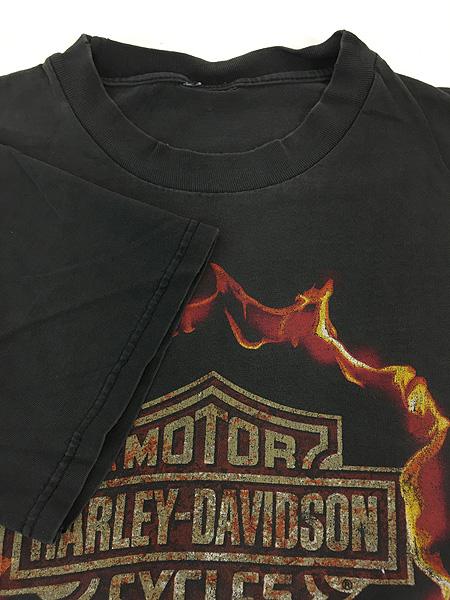 古着 90s HARLEY DAVIDSON シールド&バー ファイヤー Tシャツ L位 古着の通販は