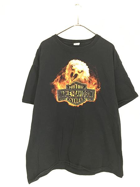 古着 10s HARLEY DAVIDSON ファイヤー イーグル シールド&バー Tシャツ XL 古着の通販は 7,150円
