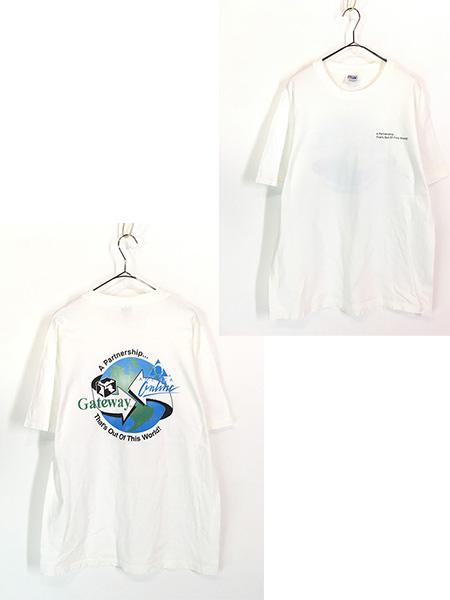 古着 90s Gateway × America Online 「A Partnership」 PC コンピューター ソフトウェア Tシャツ Lの通販は