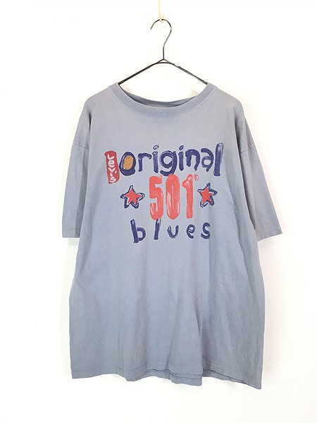 古着 90s USA製 Levi's 501 「Original Blue」 ペンキ風 プリント Tシャツ S/Mの通販は