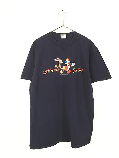 古着 00s MTV Ren&Stimpy レンとスティンピー TV アニメ キャラクター Tシャツ L 古着