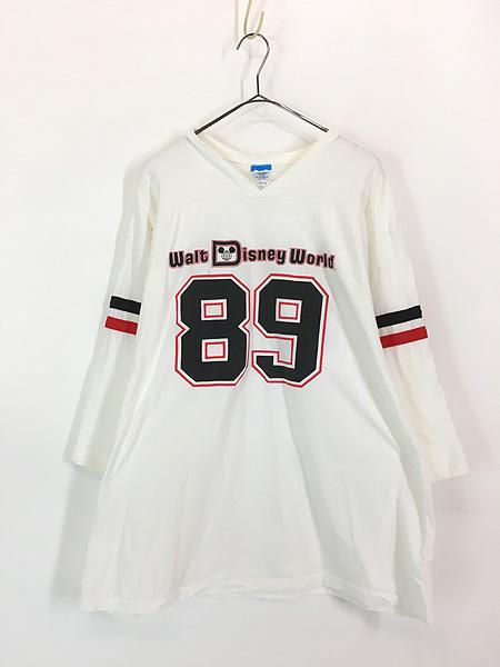 古着 80s USA製 Walt Disney World 「89」 ナンバリング フットボール Tシャツ XL 古着の通販は 6,600円