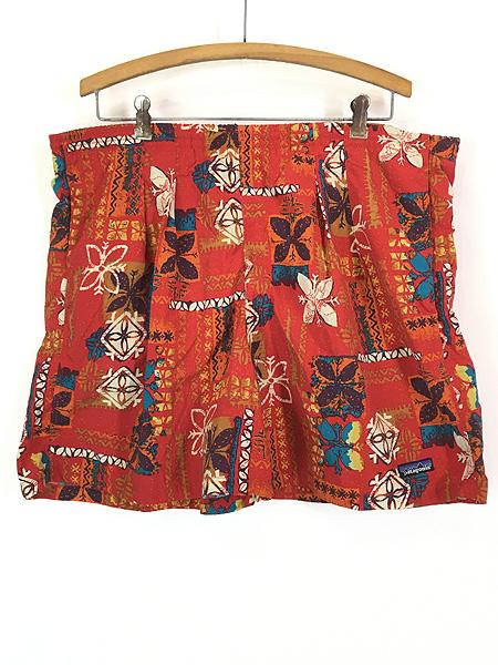 古着 90-00s Patagonia エスニック ハワイアン 総柄 タック ショーツ ショート パンツ XL 古着