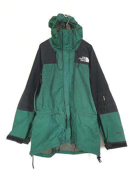 古着 90s TNF The North Face GORE-TEX ゴア マウンテン ジャケット パーカー 緑×黒 L 古着
