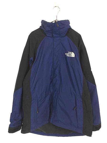 古着 90s TNF The North Face 2way 「GORE-TEX」 ゴア マウンテン ライト ジャケット 紺×黒 XL 古着