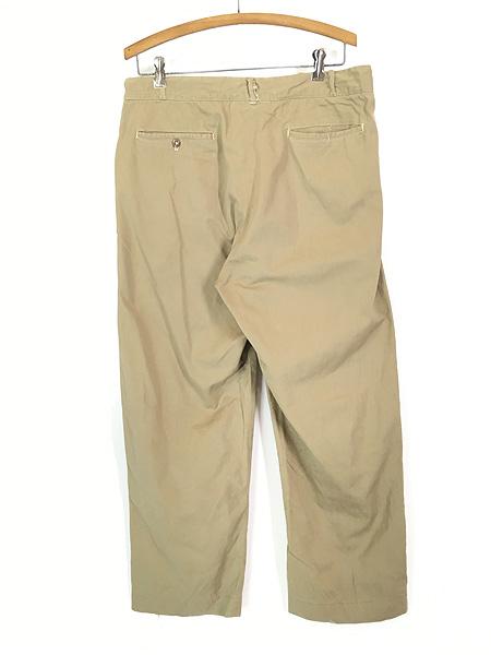 古着 50s 「SANFORIZED ARMY CLOTH」 ボタンフライ アーミークロス コットン チノ パンツ チノパン ストレート W33 L28の通販は