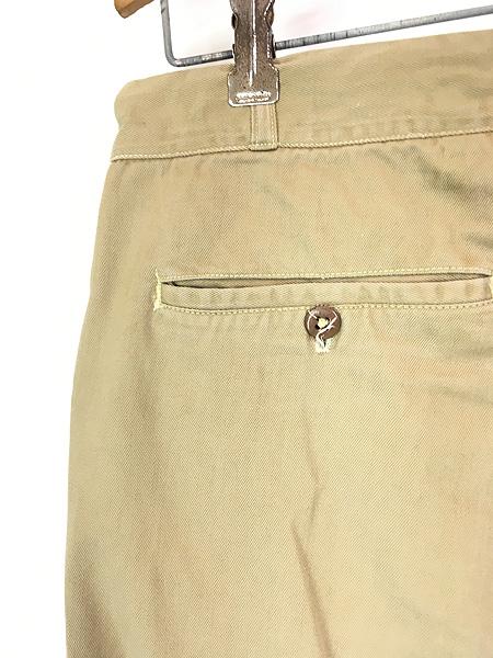 古着 50s 「SANFORIZED ARMY CLOTH」 ボタンフライ アーミークロス コットン チノ パンツ チノパン ストレート W33 L28の通販は