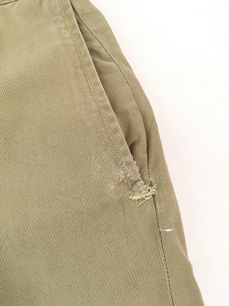 古着 50s 「SANFORIZED ARMY CLOTH」 ボタンフライ アーミークロス コットン チノ パンツ チノパン ストレート W33 L28の通販は