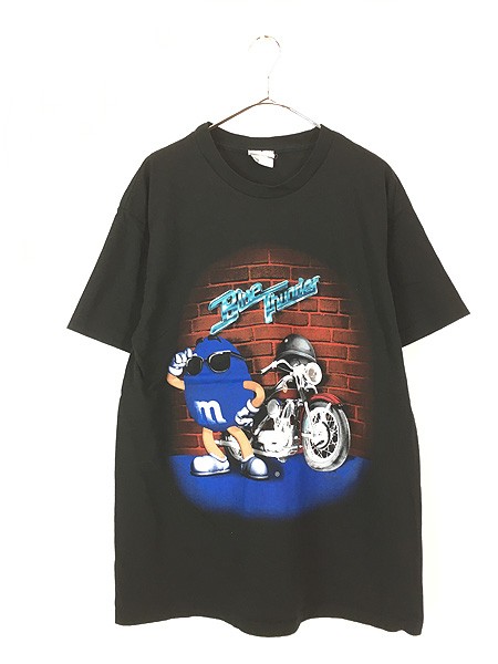古着 90s M&Ms エム アンド エムズ 「Blue Thunder」 バイカー 企業 キャラクター Tシャツ L 古着の通販は 6,050円