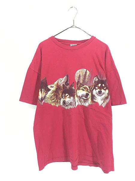古着 90s USA製 オオカミ ウルフ アニマル Tシャツ XL 古着の通販は 5,610円