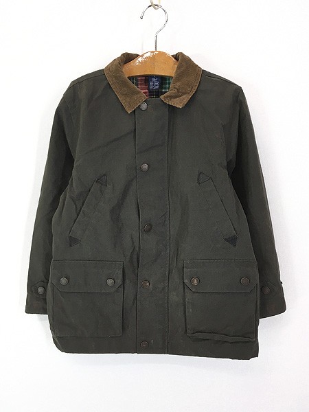 キッズ 古着 Polo Ralph Lauren オイルド ワックス ジャケット コート オリーブ 7歳位 古着の通販は