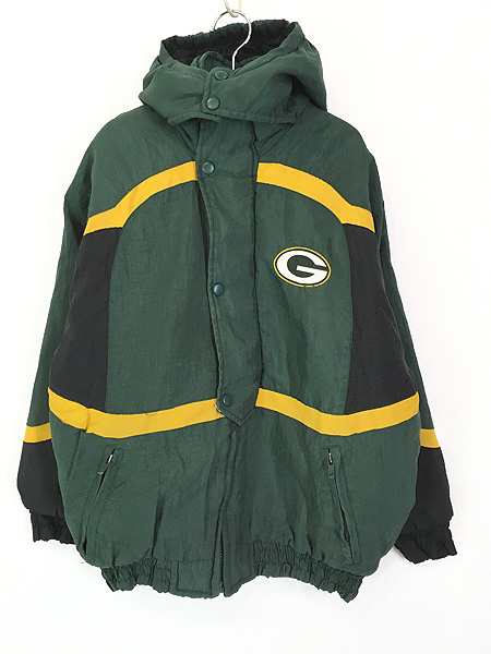 キッズ 古着 90s NFL Green Bay Packers パッカーズ パデット ナイロン ジャケット パーカー M 10-12歳位 古着の通販は