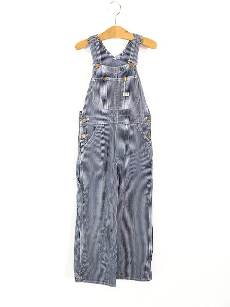 キッズ 古着 70s USA製 Lee ヒッコリー デニム ワーク オーバーオール サロペット 10歳以上位 古着の通販は