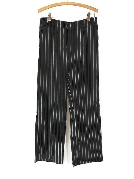 レディース 古着 90s ITALY製 ARMANI COLLEZIONI ストライプ ノータック ウール スラックス パンツ M位 古着