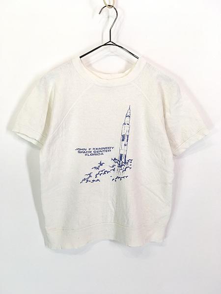 スウェット　半袖　60s 70s alpha phi フライタニティ レディース 古着 60s Hanes 「ジョン・F・ケネディ宇宙センター