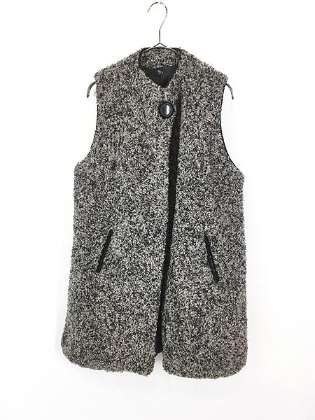 レディース 古着 50s 裏地 キルティング 2tone ループ ニット ロング ベスト コート M位 古着