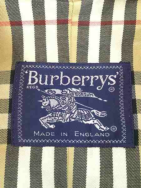 レディース 古着 80s 英国製 Burberry Harrods 別注 ダブル ブレスト トレンチ コート M位 古着