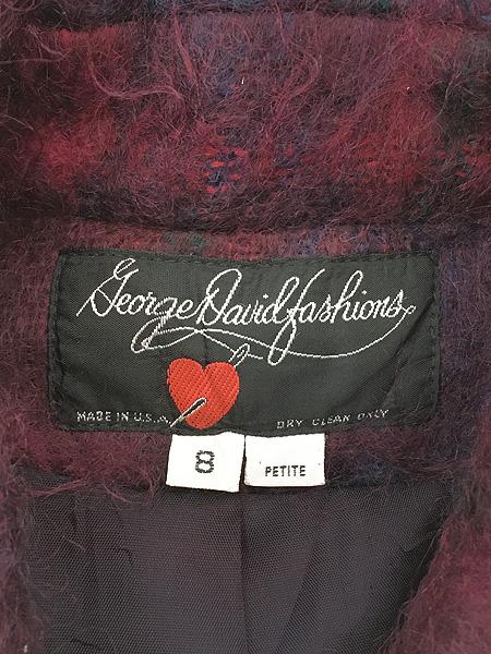 レディース 古着 80s USA製 George David fashions チェック 総柄