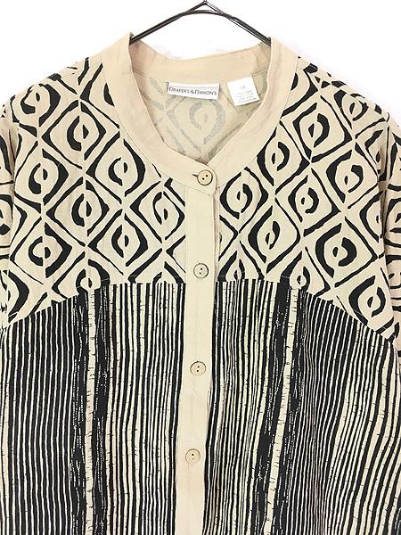 レディース 古着 00s USA製 DRAPER'S & DAMON'S ストライプ トライバル