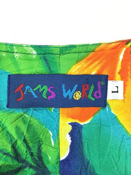 レディース 古着 90s USA製 JAMS WORLD カラフル 花 フラワー