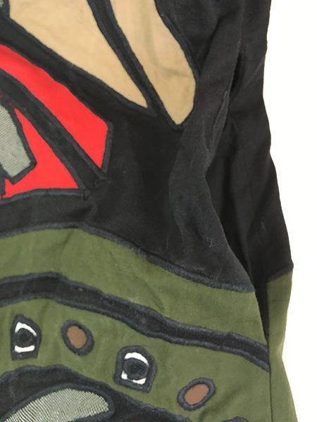 レディース 古着 90s QUINTO SOL キュビズム アート パッチ デザイン コットン ジャケット M 古着 レディース 古着 90s QUINTO SOL キュビズム アート パッチ デザイン