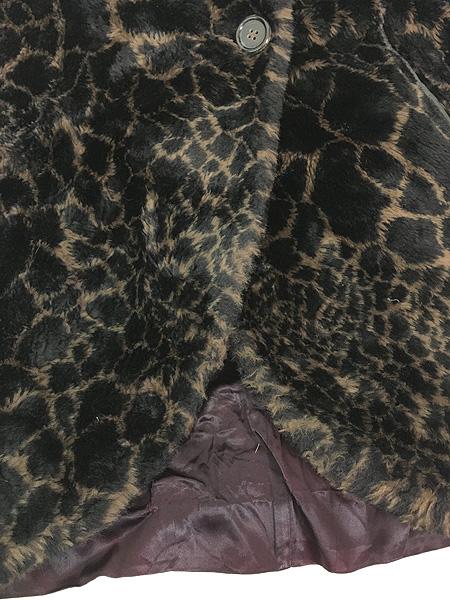 レディース 古着 80s USA製 DONNY BROOK きりん ジラフ 総柄 フェイク ファー ロング コート L位 古着 レディース 古着 80s USA製 DONNY BROOK きりん ジラフ 総柄 フェイク