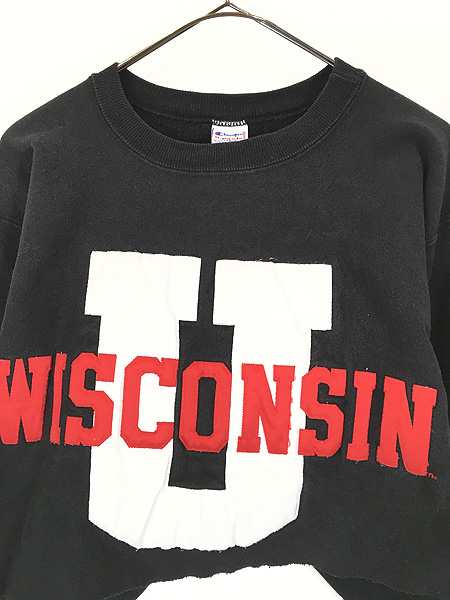 完璧主義 レディース 古着 90s USA製 Champion Reverse Weave 「WISCONSIN ミュージシャン