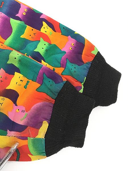 レディース 古着 90s USA製 INFINITY CHIC カラフル グラデーション 猫