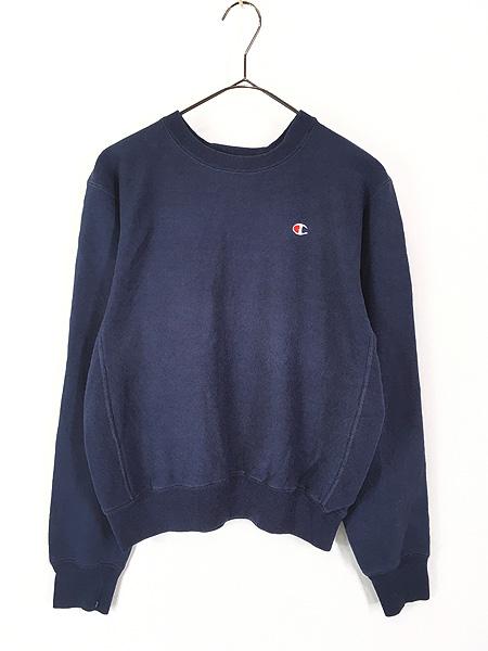 レディース 古着 80s USA製 Champion サイド ガゼット ワンポイント リバース スウェット トレーナー 紺 S 古着の通販は 8,030円
