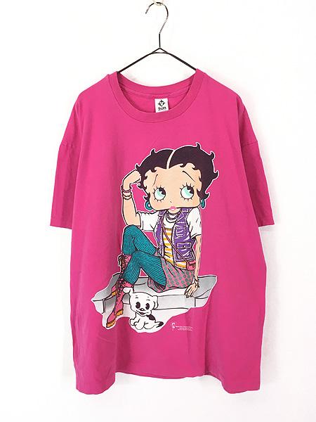 レディース 古着 90s USA製 BETTY BOOP ベティ オールド キャラクター Tシャツ XL 古着の通販は