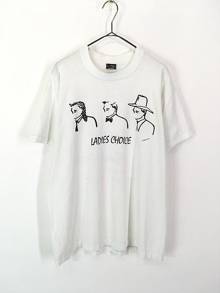 レディース 古着 80s USA製 「LADIES CHOICE」 MARCH OF DIMES 男性 アート Tシャツ L 古着の通販は 5,143円