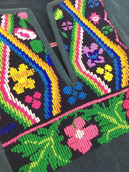 レディース 古着 70s 花 民族 刺しゅう グアテマラ ガテマラ スッキパー プルオーバー チュニック トップス L位 古着