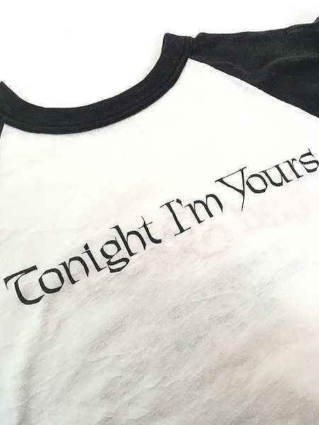 レディース 古着 80s Rod Stewart 「Tonight I'm Yours」 ロック ミュージシャン 7分袖 ラグラン Tシャツ ロンT  L 古着の通販はau PAY マーケット - 古着屋ドラセナ | au PAY マーケット－通販サイト