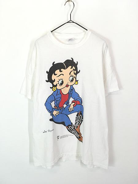 レディース 古着 90s BETTY BOOP ベティ ブープ オールド キャラクター ウエスタン スタイル BIG プリント Tシャツ L 古着の通販は 6,050円