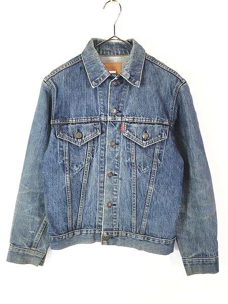 レディース 古着 70s USA製 Levi's 70505 4th 濃紺 インディゴ デニム トラッカー ジャケット Gジャン M位 古着