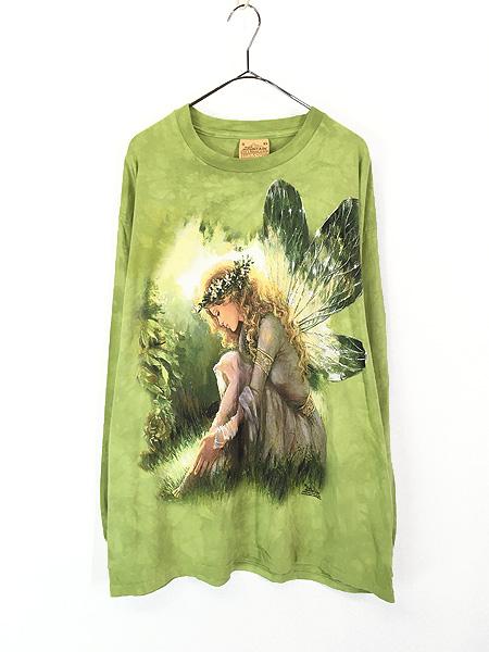 レディース 古着 00s THE MOUNTAIN 妖精 フェアリー グラフィック アート タイダイ 長袖 Tシャツ ロンT XL 古着の通販は 5,170円