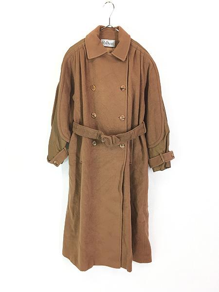 レディース 古着 80s Canada製 RAFFINATI スリーブ 切替 デザイン ウール ダブルブレスト コート M位 古着の通販は