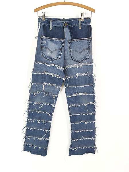 レディース 古着 90s Levi's リメイク カットオフ 継ぎ接ぎ パッチワーク デニム パンツ ジーンズ W28 L32 古着