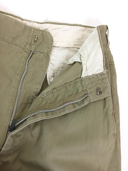 レディース 古着 70s 米軍 US ARMY 「Type-1 Class-1」 ミリタリー 8.2oz コットン チノ パンツ チノパン スリム W27 L30 古着