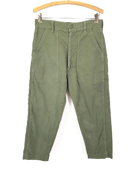 レディース 古着 60-70s 米軍 「OG-107」 コットンサテン ミリタリー ベイカー スリム パンツ W31 L24 古着