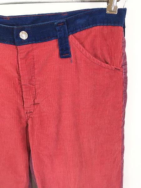 レディース 古着 70s クレイジー パターン コーデュロイ パンツ ベルボトム W30 L30 古着 レディース 古着 70s クレイジー パターン コーデュロイ パンツ